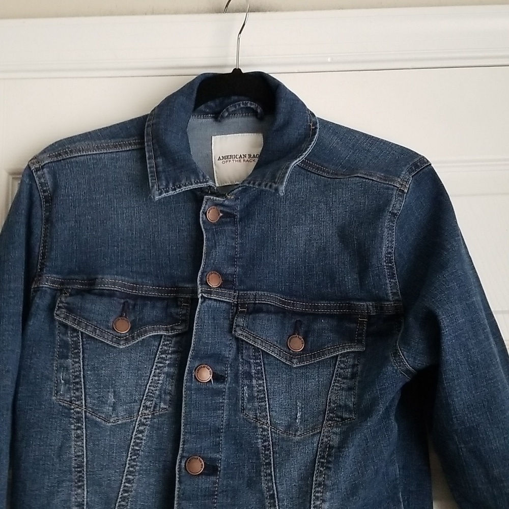 American Rag Off The Rack Distressed Denim Jacket - Picture 4 of 12